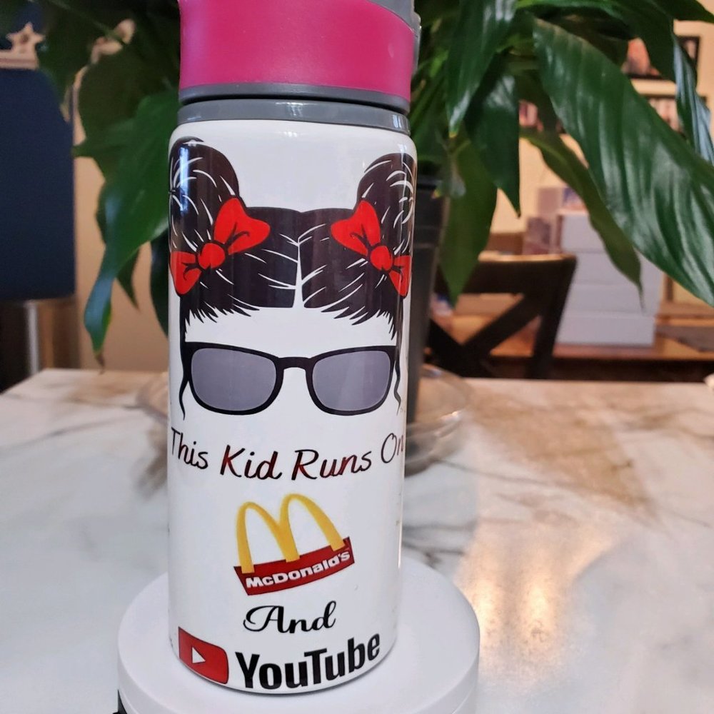 This Kids Runs on McDonalds and YouTUBE 20 oz Sport Water Bottle 🎉sale